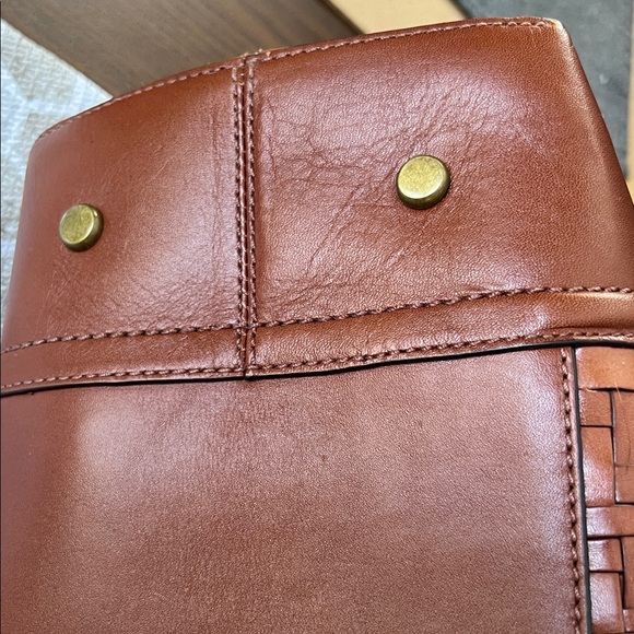 Cole Haan Woven Brown Leather Handbag - Picture 4 of 16